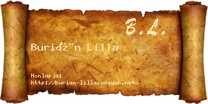 Burián Lilla névjegykártya