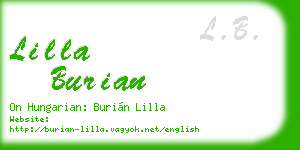 lilla burian business card